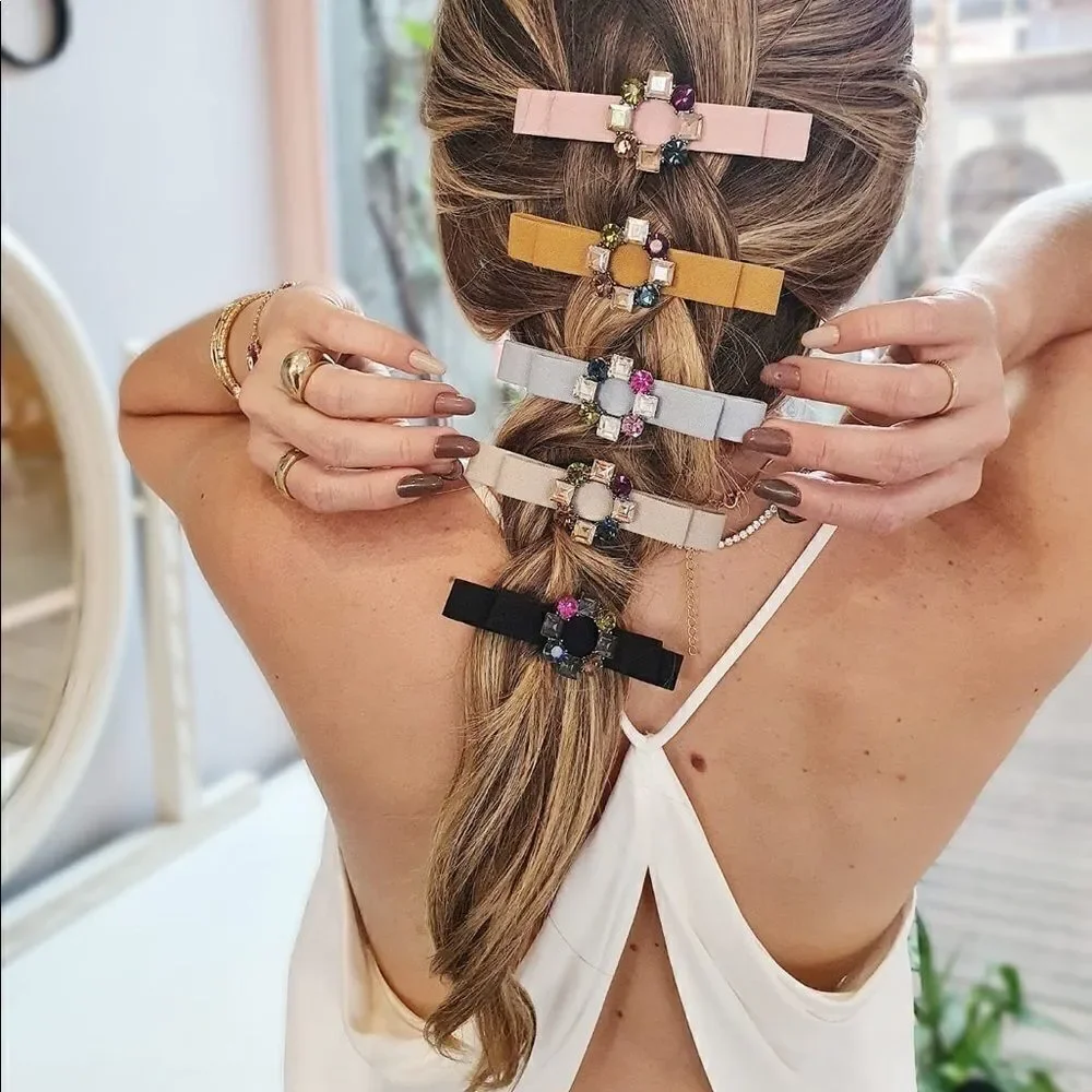 Hair Pin Channel Bow with stones ! CHIC Unique